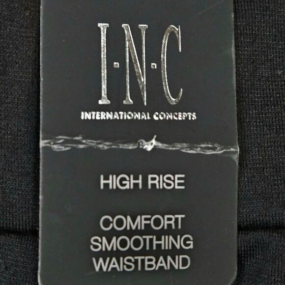 INC International Concepts Black Stretch Wide Waistband Beaded Pull On Leggings - Picture 8 of 13